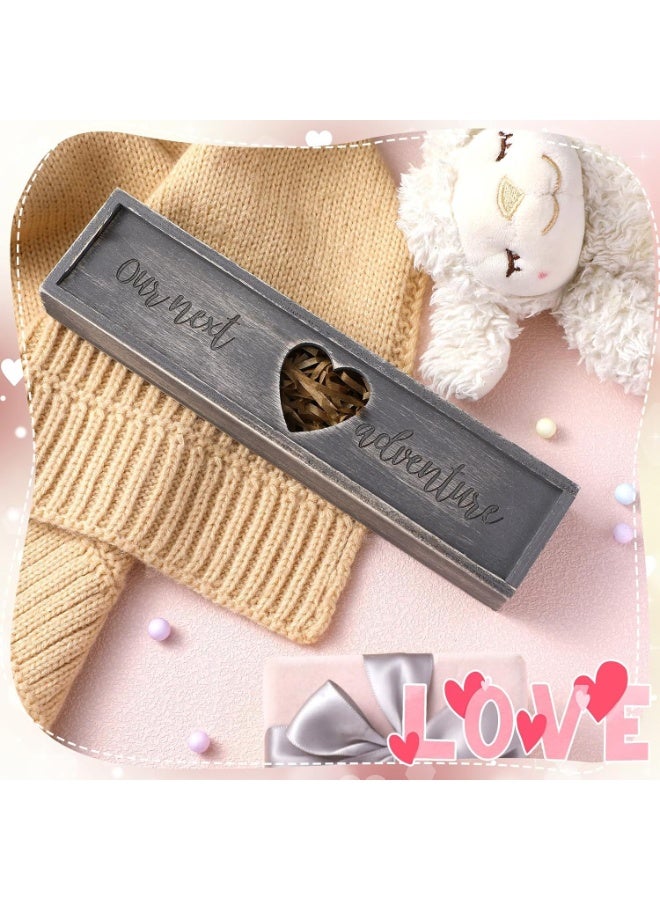 MIXDE Spot wooden pregnancy test souvenir box, parents and babies reveal announcement gift box, pregnancy test stick surprise storage box - Image 2