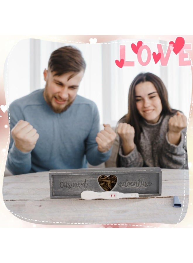 MIXDE Spot wooden pregnancy test souvenir box, parents and babies reveal announcement gift box, pregnancy test stick surprise storage box - Image 3