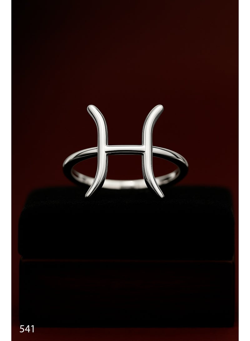 3Diamonds Pisces Zodiac Sign Silver Ring – Platinum and Rhodium Plated Elegant Gift for Women Horoscope Jewelry - Image 1