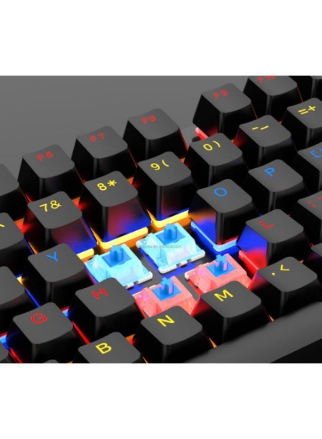 كوجار كيبورد العاب ميكانيكي، 104 مفاتيح، اضاءة خلفية RGB، سلكي USB، مفاتيح سيان - Image 3