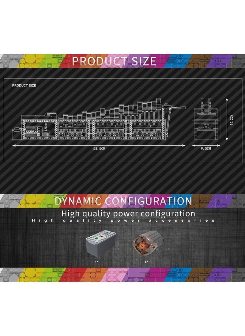 mould king GBC assembly line device, rainbow ladder building model, electric axle wheel lifting step design, clamping block kit, adult and child gift (1038 pieces) 26004  - Image 5