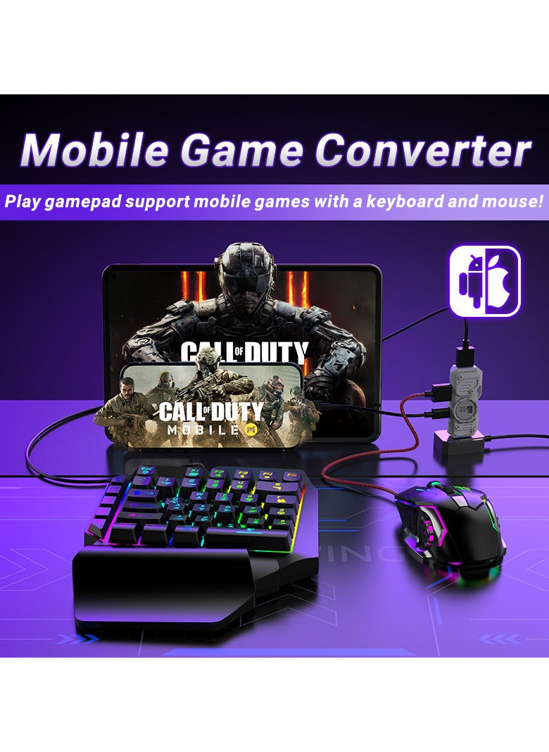 Generic M9 5 in 1 mobile gaming keyboard and mouse combo pack for Android iOS most of the games, no APP mapping plug and play, wired and bluetooth dual mode, also support office mode  - Image 2