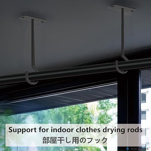 NACETURE Ceiling Hooks Heavy Duty 2 Pack - Plant Hooks for Ceiling Hanging Hook for Hanging Basket Hook, Light, Bird Feeders, Wind Chimes Décor Indoor & Outdoor (Black, 5 Inch 2 Pack) - Image 5