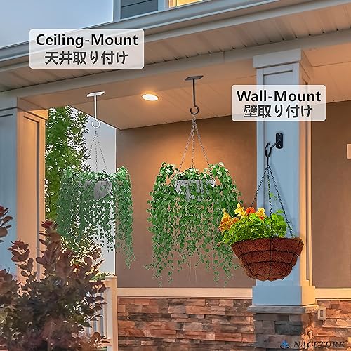 NACETURE Ceiling Hooks Heavy Duty 2 Pack - Plant Hooks for Ceiling Hanging Hook for Hanging Basket Hook, Light, Bird Feeders, Wind Chimes Décor Indoor & Outdoor (Black, 5 Inch 2 Pack) - Image 2