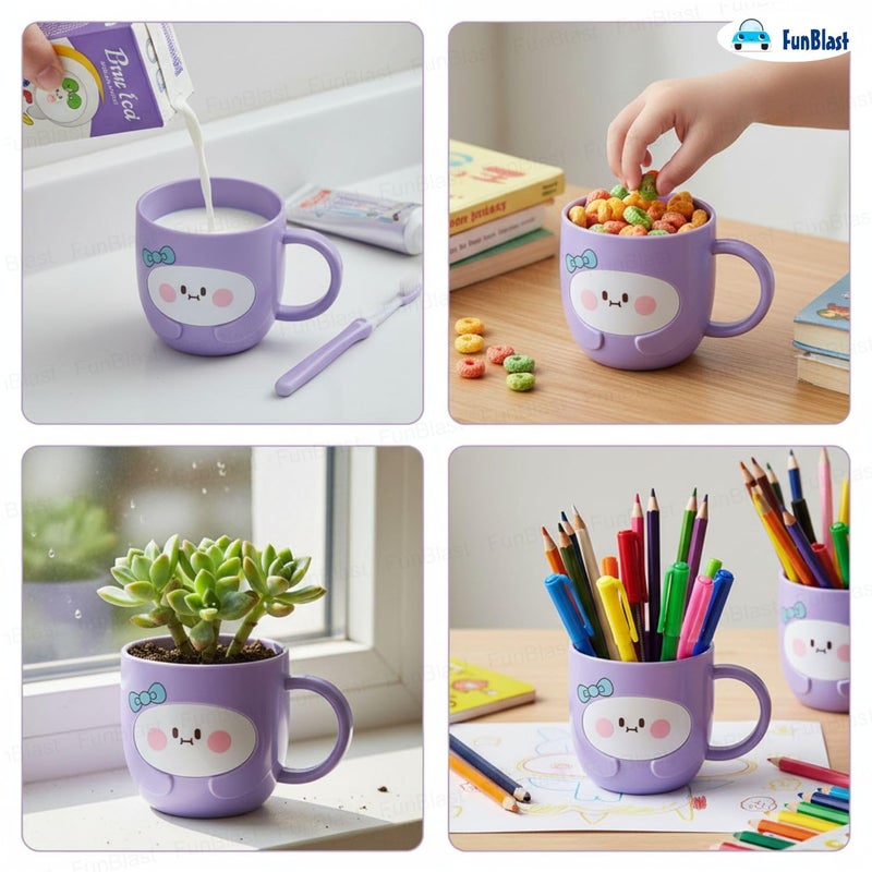 FunBlast Milk Mug for Kids – 350 Ml; Unbreakable Mug for Kids, Milk Mugs for Kids Unbreakable - Milk Drinking Cup for Kids (Purple2) - Image 4