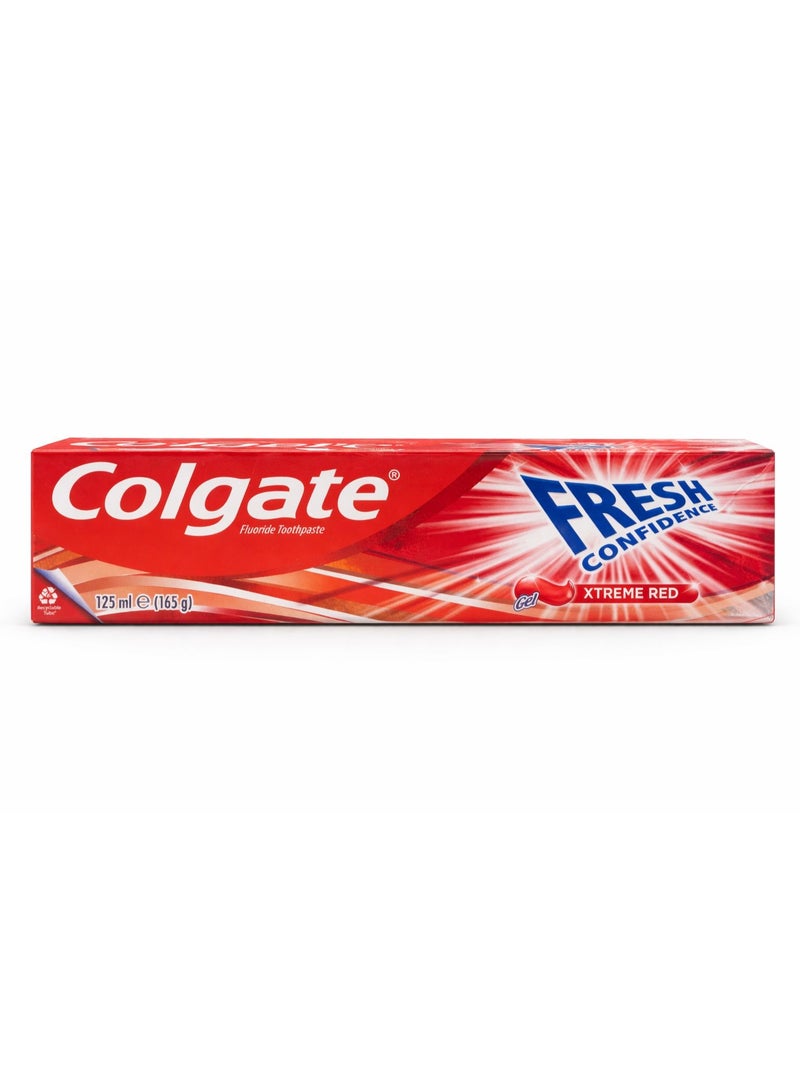 Colgate Fluoride Fresh Confidence Toothpaste Gel Xtreme Red- 125ml - Image 1