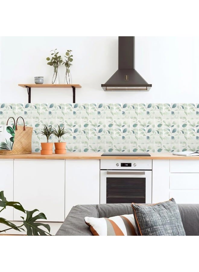 SVNOOC Peel & Stick Tile Stickers Waterproof Self-Adhesive Backsplash Stickers for Kitchen Bathroom Decor 10 Pack 11.8''x11.8'' (Green) - Image 2