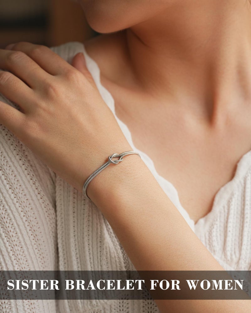 Tarsus Sister Gifts, Sisters Birthday Jewelry Gifts from Sister Knot Bracelet Mothers Day Christmas Gift for Sisters Women - Image 2