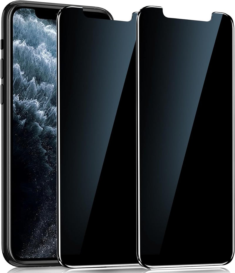 2 Pack Compatible for iPhone 11 Pro/Xs/X Privacy Screen Protector Tempered Glass, Anti Spy Privacy Screen for iPhone Accessories, Case Friendly Private Film