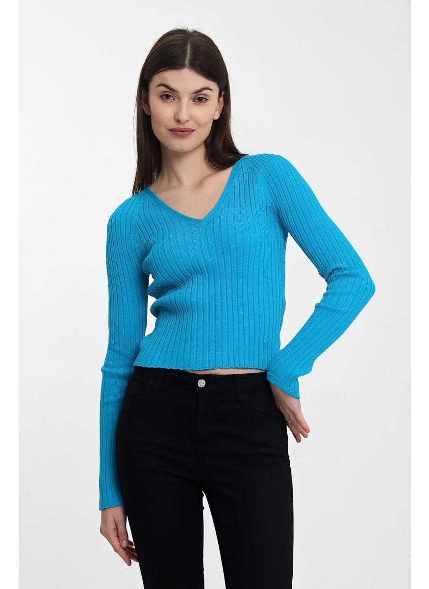 Alexandergardi Alexandergardı V-Neck Ribbed Knitwear SWEATER (A92160-S)