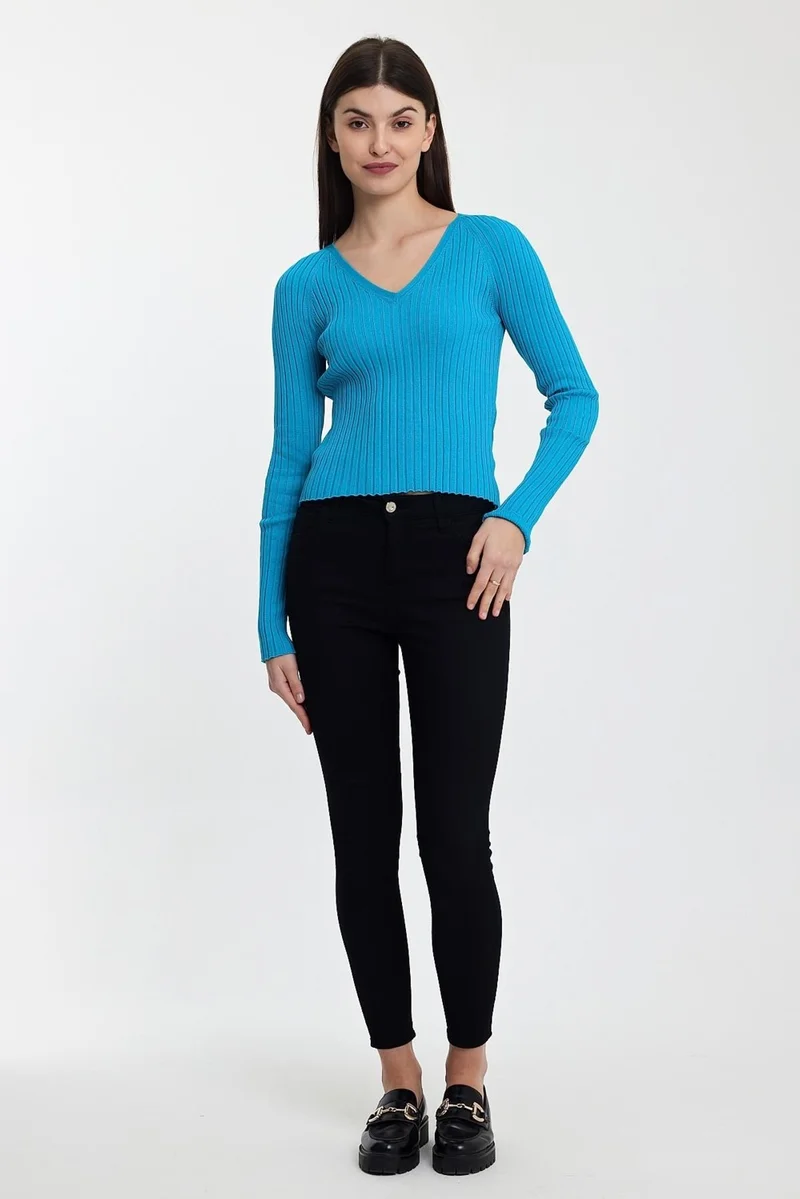 الكسندر جاردي V-Neck Ribbed Knitwear SWEATER(A92160-S)