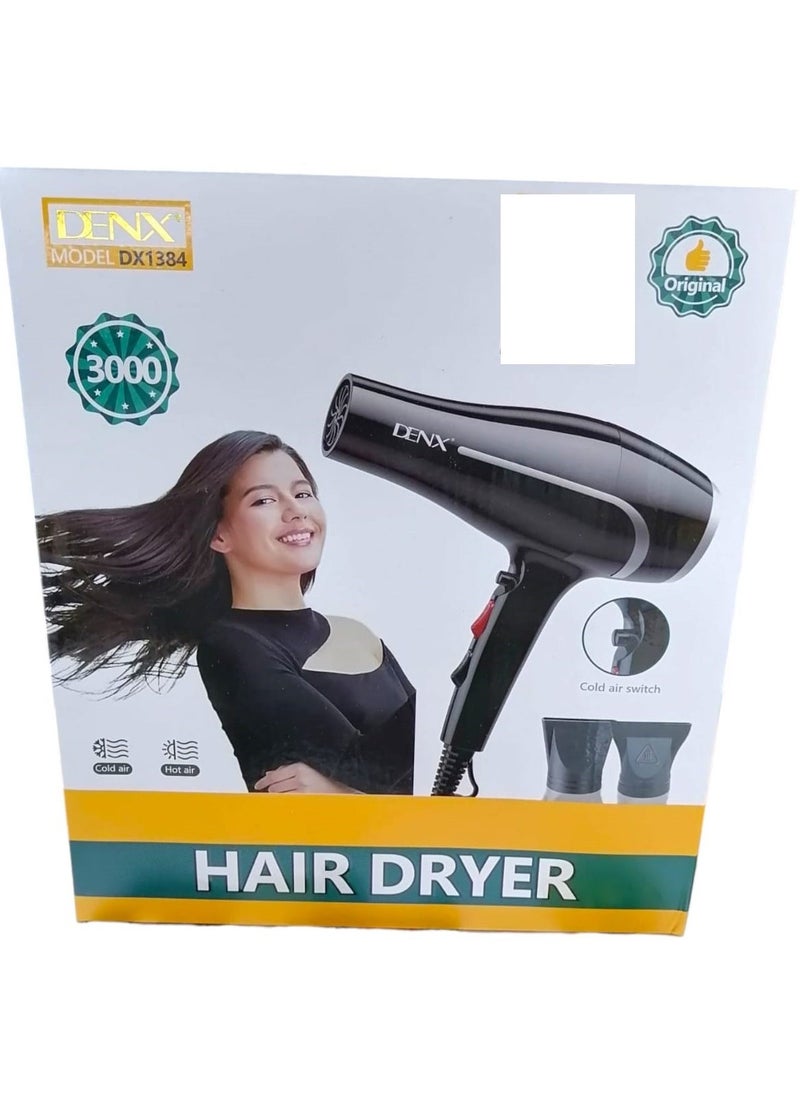 Denx 2400W Hair Dryer Lightweight And Comfortable With Quick Drying Technology Ideal For All Hair Types - Image 2