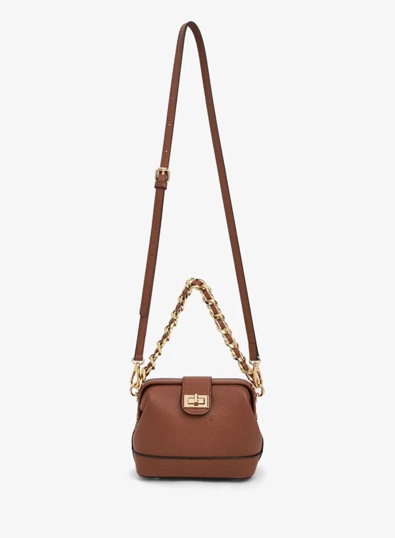 سيليست Textured Crossbody Bag With Twist Lock Closure