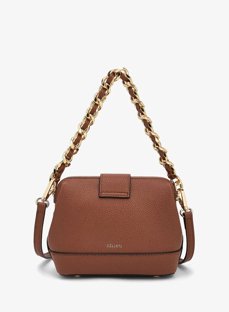 سيليست Textured Crossbody Bag With Twist Lock Closure