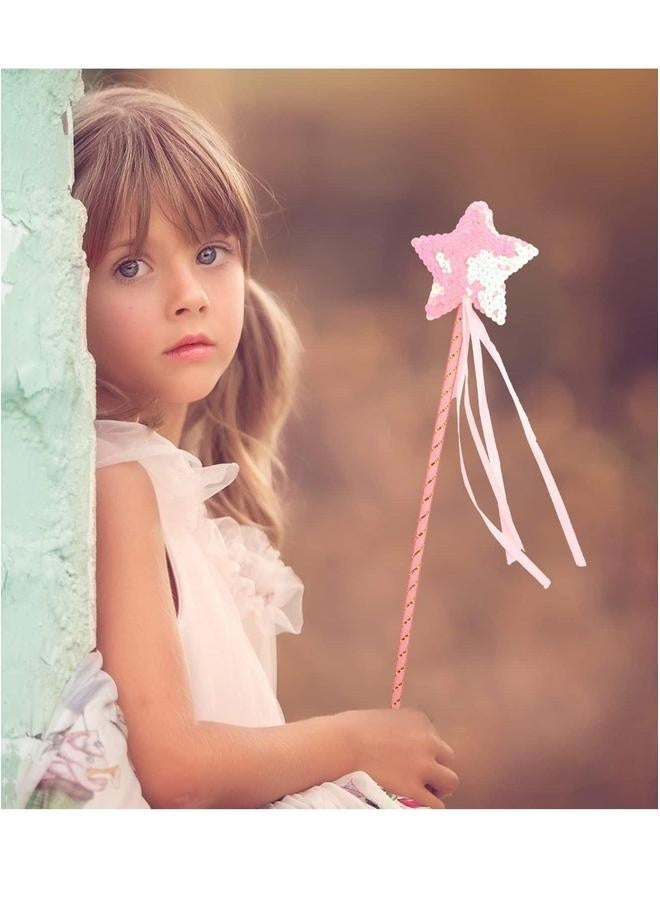 Glittery 6-Piece Princess Wand Kit for Girls' Dress-Up Parties, , Birthdays, and Weddings - Fairy Costume Accessories Party Favors - Image 2