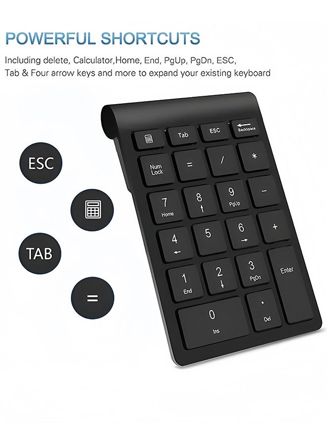 GNAFOTU Wireless Number Pad and Mouse Combo,Portable Ultra Slim 2.4GHz USB Numeric Keypad,Slient Financial Accounting Numeric Keypad With Wireless Mice,For Laptop/PC/Desktop/Notebook - Image 4