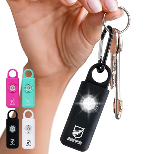 Original Defense® Siren Self-Defense Alarm (Black) - 130 dB Keychain Alarm with LED Strobe Light for Women, Children, and Elderly - Police Recommended - Image 1