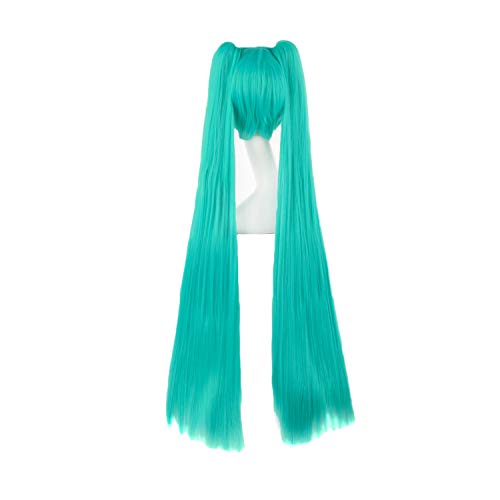 MapofBeauty 47 Inch/120cm Beautiful Long Straight Cosplay Wig (Mixed Cyan) - Image 4