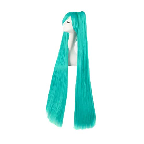 MapofBeauty 47 Inch/120cm Beautiful Long Straight Cosplay Wig (Mixed Cyan) - Image 3