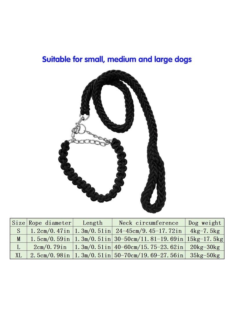 Dog Rope, Heavy Duty Woven Traction Rope for Dogs Nylon Woven Dog Rope Pet Walking Training Rope Durable Wear-resistant and Slip Resistant for Small Medium Large Dogs (Black)  - Image 4