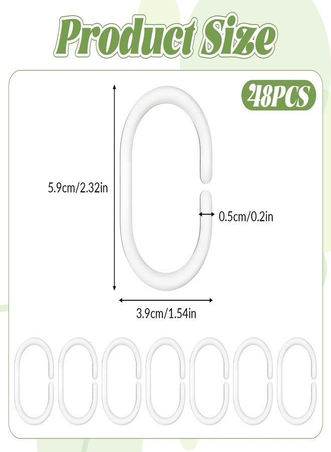 Larrel 48 PCS Shower Curtain Hooks, Plastic C-Shaped Shower Rings for Curtain Simple Practical Bathroom Curtains Hooks for Showers Tub Window Rods Liner Bathroom(Clear) - Image 2
