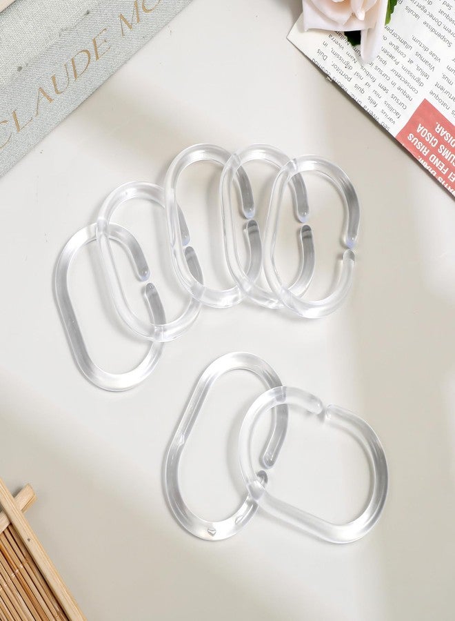 Larrel 48 PCS Shower Curtain Hooks, Plastic C-Shaped Shower Rings for Curtain Simple Practical Bathroom Curtains Hooks for Showers Tub Window Rods Liner Bathroom(Clear) - Image 5