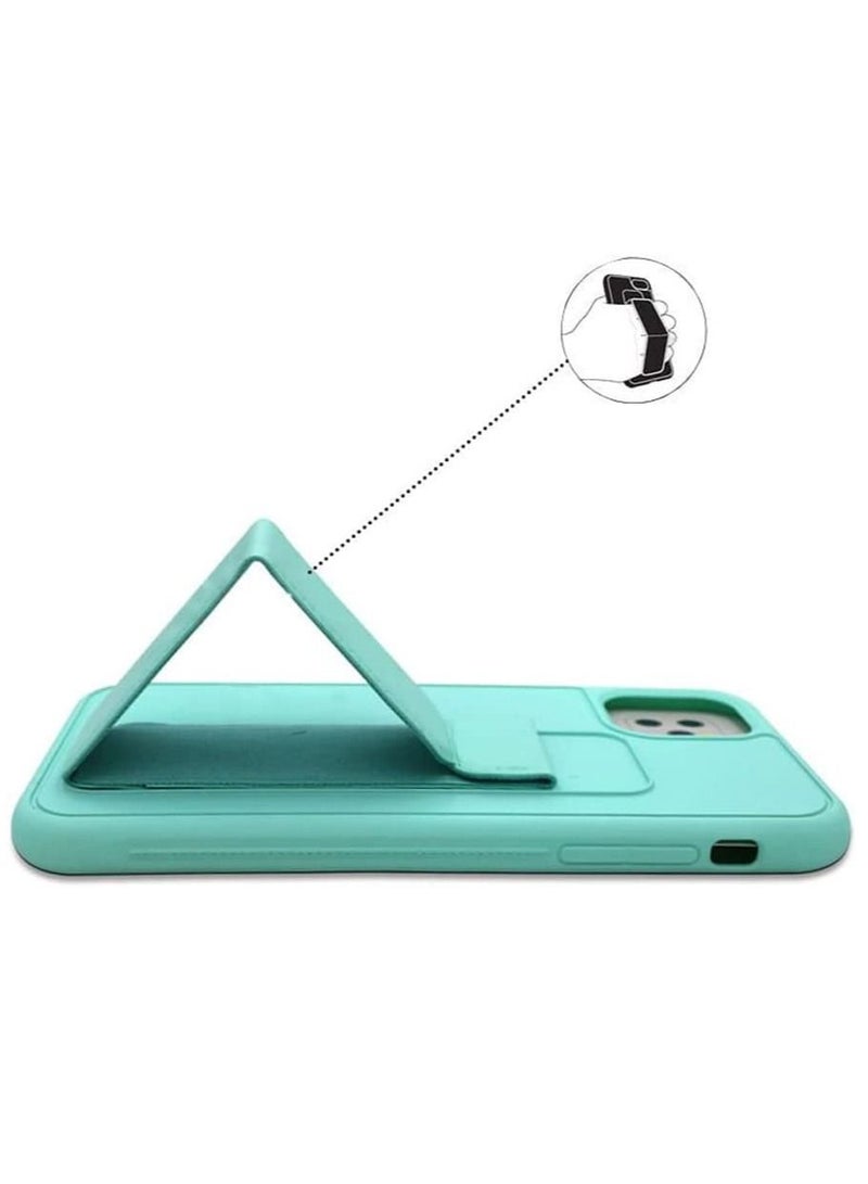 VITION غطاء حماية لجهاز آيفون 13 برو، حافظة هاتف مع قبضة إصبع، حافظة مغناطيسية متعددة الوظائف 3 في 1، غطاء خلفي مضاد للصدمات (آيفون 13 برو أخضر نعناعي) - Image 4