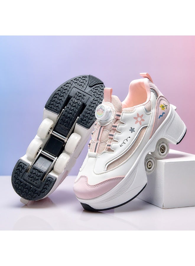 Sky View Roller Skate Shoes for Girls, Kids, Women, Men & Adults – Retractable Shoes with Wheels | Pop-Out High Roller Skating Shoes That Turn Into Sneaker Skates - Image 1