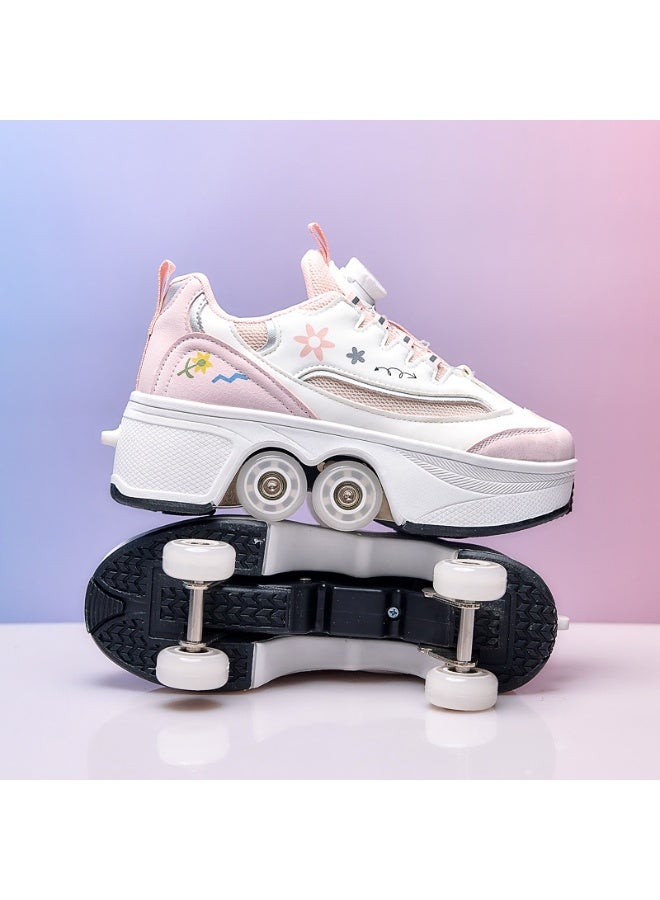 Sky View Roller Skate Shoes for Girls, Kids, Women, Men & Adults – Retractable Shoes with Wheels | Pop-Out High Roller Skating Shoes That Turn Into Sneaker Skates - Image 2