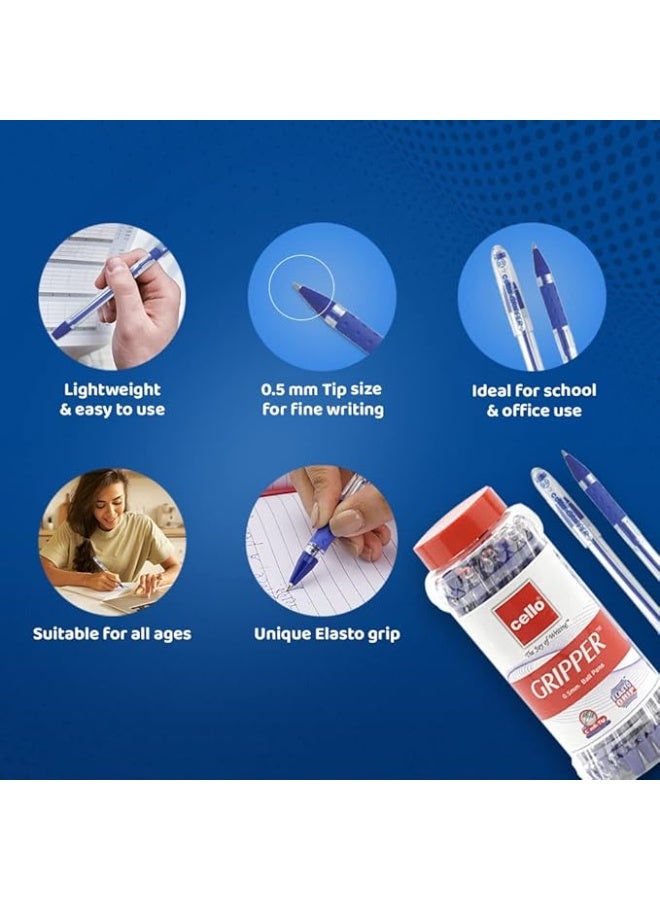 تشيلو قلم حبر جاف جريبر أزرق من تشيلو، عبوة من 25 قطعة من أفضل الأقلام الحبر لكتابة سلسة للطلاب والمحترفين من تشيلو ستشنري - Image 4