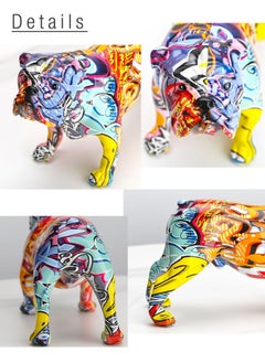 Merry Moments Home Decor Sculptures Collectible Figurines Stand Artwork Modern Graffiti Art for Home Decor Living Room Bedroom Office Retail Decoration Gift Bulldog Statue Resin L25xH16xW10 cm  - Image 4