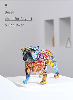 Merry Moments Home Decor Sculptures Collectible Figurines Stand Artwork Modern Graffiti Art for Home Decor Living Room Bedroom Office Retail Decoration Gift Bulldog Statue Resin L25xH16xW10 cm  - Image 2