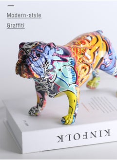 Merry Moments Home Decor Sculptures Collectible Figurines Stand Artwork Modern Graffiti Art for Home Decor Living Room Bedroom Office Retail Decoration Gift Bulldog Statue Resin L25xH16xW10 cm  - Image 3