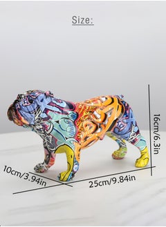 Merry Moments Home Decor Sculptures Collectible Figurines Stand Artwork Modern Graffiti Art for Home Decor Living Room Bedroom Office Retail Decoration Gift Bulldog Statue Resin L25xH16xW10 cm  - Image 5