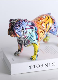 Merry Moments Home Decor Sculptures Collectible Figurines Stand Artwork Modern Graffiti Art for Home Decor Living Room Bedroom Office Retail Decoration Gift Bulldog Statue Resin L25xH16xW10 cm  - Image 1