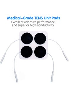 SYOSI 20PCS Round Electrodes Pads 1.25" Reusable Carbon Electrotherapy Pads for EMS Muscle Stimulator with 2.0 mm Pigtail Connectors Reusable Skin Patch for Muscle  - Image 3