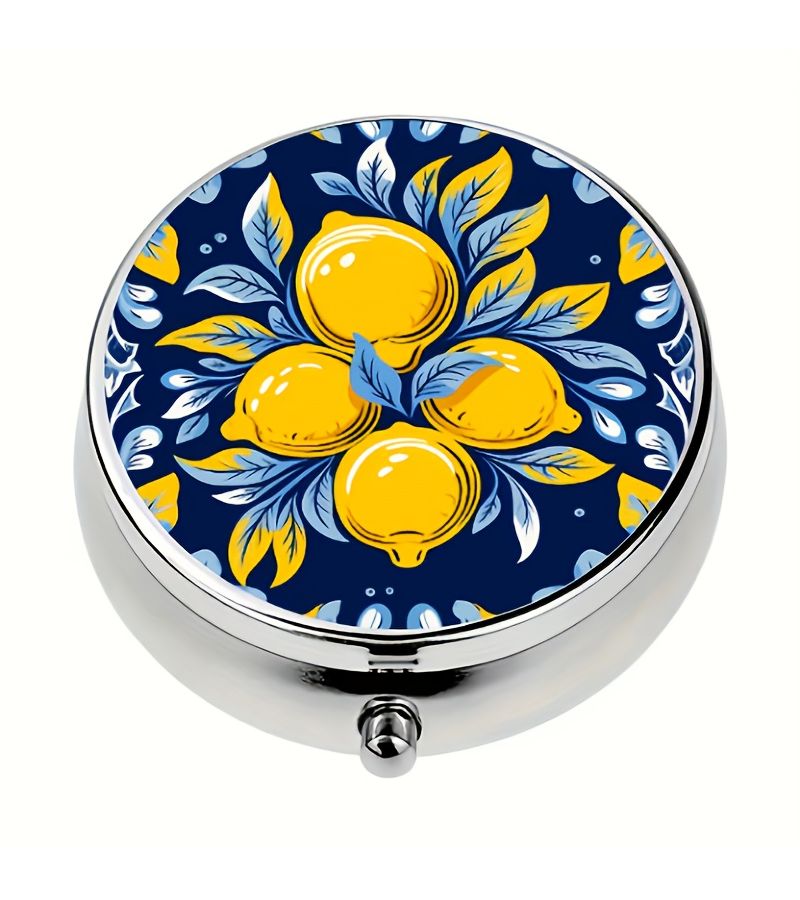 Round 3 Compartments Mini Portable Lemon Style Storage Box For Holiday Decor Home Travel Organization - Image 3