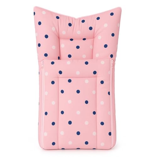 DADDY - G 3-in-1 Baby Bed & Sleeping Bag for Newborn | Portable Cotton Bedding Set | Unisex Carry Nest Holder for New Born | Soft & Lightweight Infant Sleep Bag (Pink Dot) - Image 2