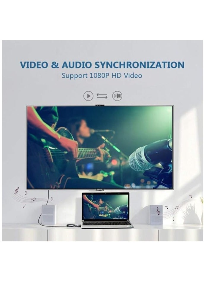 إيروريكس 1080P VGA ذكر إلى HDMI أنثى محول الصوت والفيديو  - Image 3