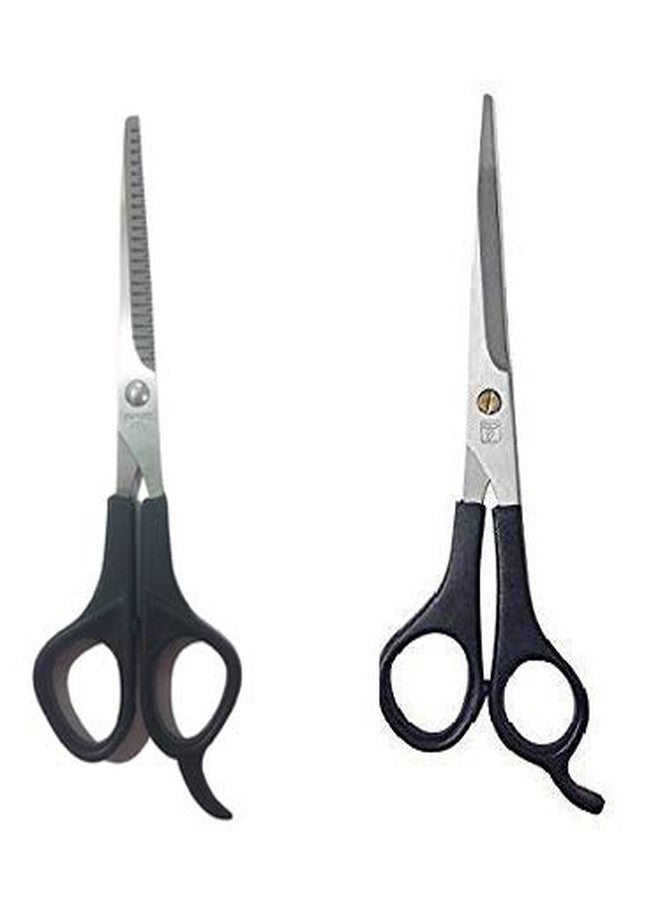 فورين هوليكس مجموعة مقصات قص الشعر المصنوعة من الفولاذ المقاوم للصدأ من فوريين هوليكس مع مقصات التخفيف (أسود) - Image 1