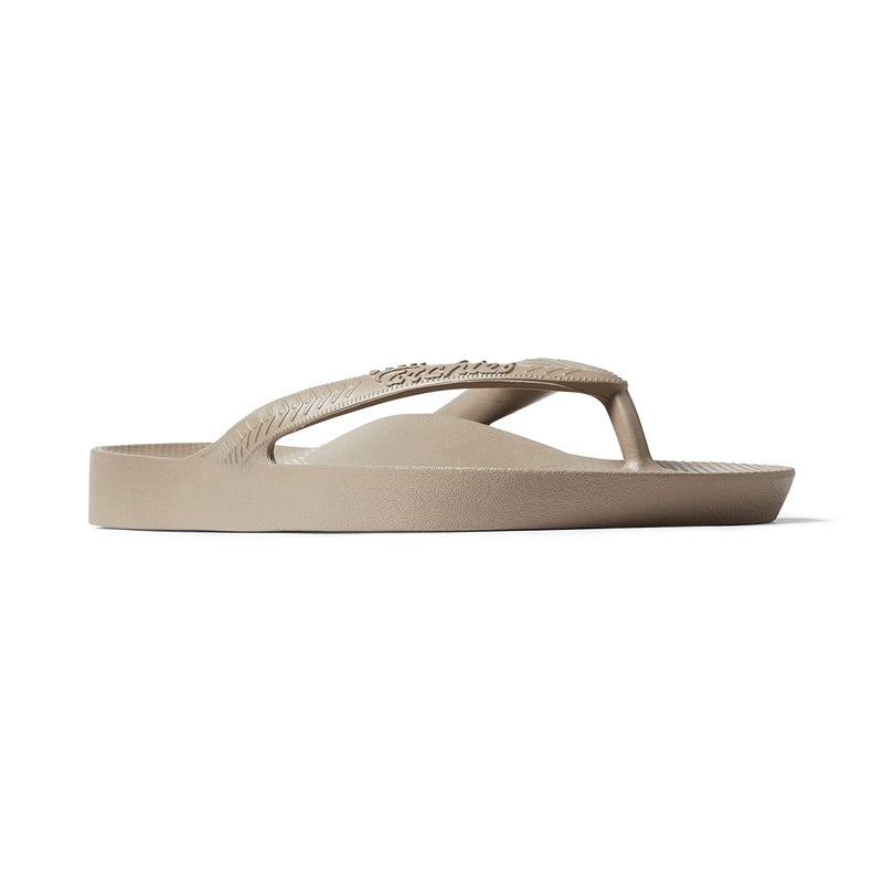 Archies Arch Support Flip Flops for Men & Women â€“ Orthotic Sandals for Plantar Fasciitis Relief â€“ Lightweight, Cushioning, Shock-Absorbing Sandals for Walking, Foot Pain & All-Day Comfort - Taupe (US Men's 6 / US Women's 7) - Image 3