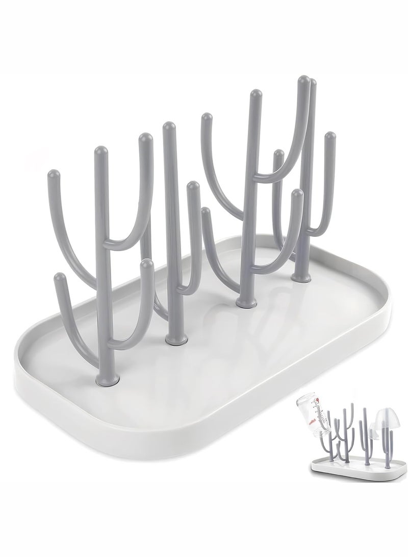Baby Essentials,Bottle Drying Rack,Baby Bottle Drying Rack,Drying Rack for Kitchen Counter,Detachable Bottle Dryer Holder with Base.for Nipples,Cups,Pump Parts and Accessories(Gray) - Image 1
