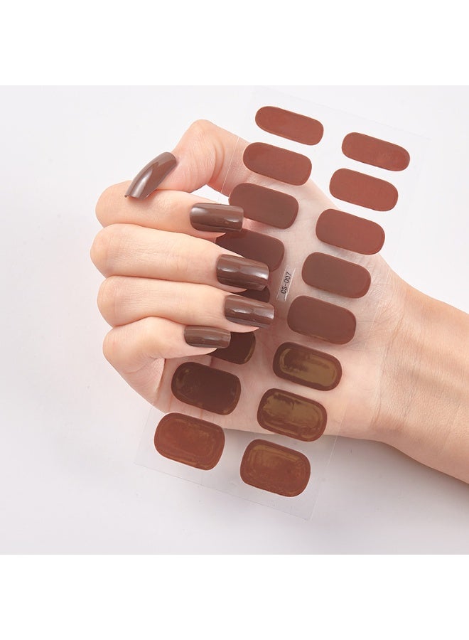 Gel Nail Stickers Press On Nail Strips Waterproof Self Adhesive Nail Art Decoration No UV Lamp Needed