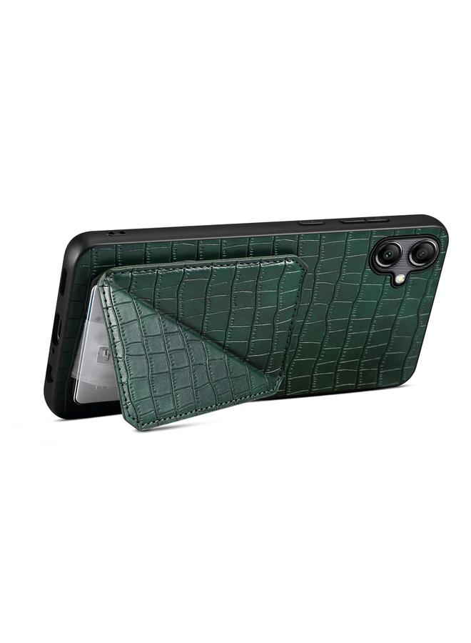 Denior Case For Samsung Galaxy A24 4G Imitation Crocodile Leather Back Phone Case with Holder - Image 3