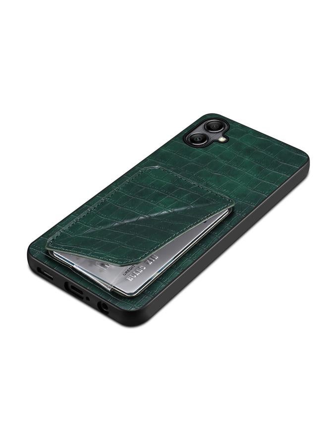 Denior Case For Samsung Galaxy A24 4G Imitation Crocodile Leather Back Phone Case with Holder - Image 4