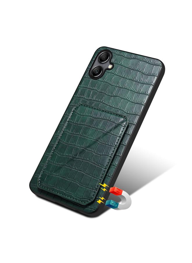 Denior Case For Samsung Galaxy A24 4G Imitation Crocodile Leather Back Phone Case with Holder - Image 5