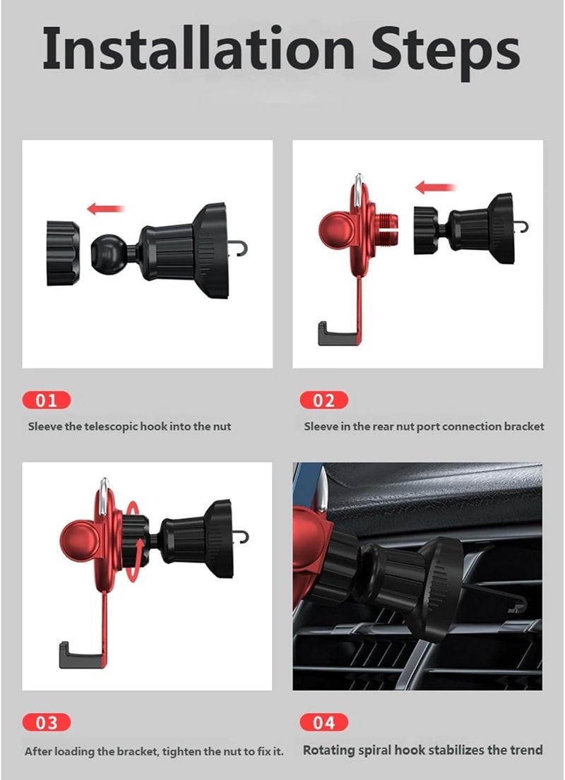 Car Phone Holder for 4.7-6.7in Device Vehicle Air Vent Mounted Cellphone Holder Hook Type Auto Clamping Phone Stand Rotating - Image 4