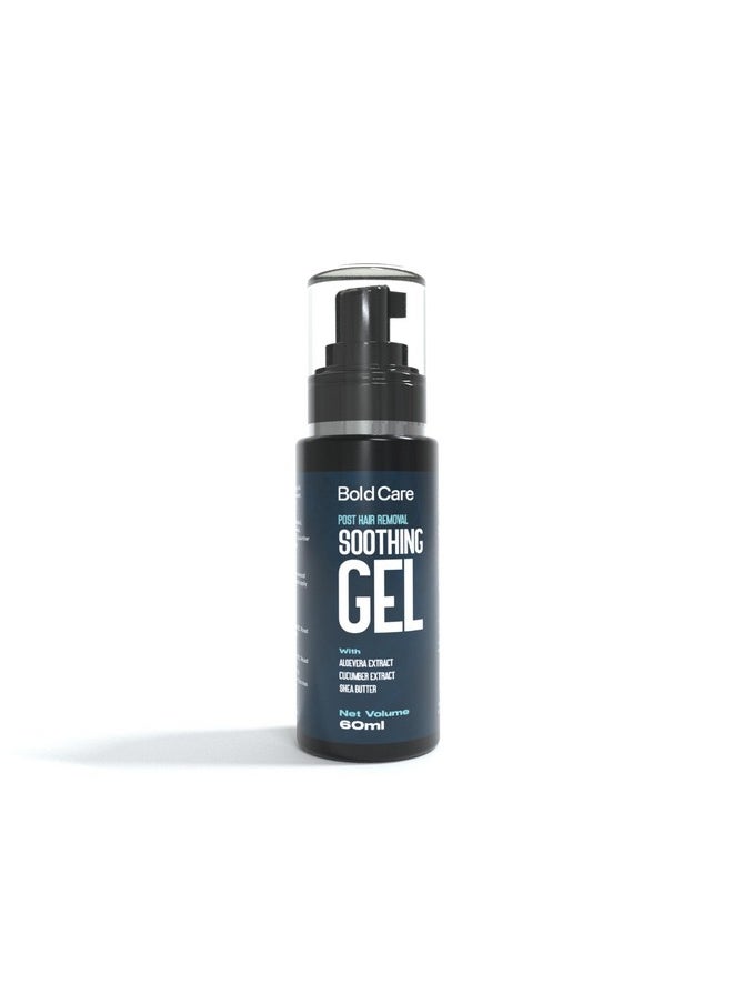 Bold Care - Bold Care Post Hair Removal Soothing Gel for Men | Reduces ingrown hair & razor bumps | Soothes irritated skin | Contains Aloe Vera & Shea Butter | Use after shaving & hair removal (60 ml) - Image 1