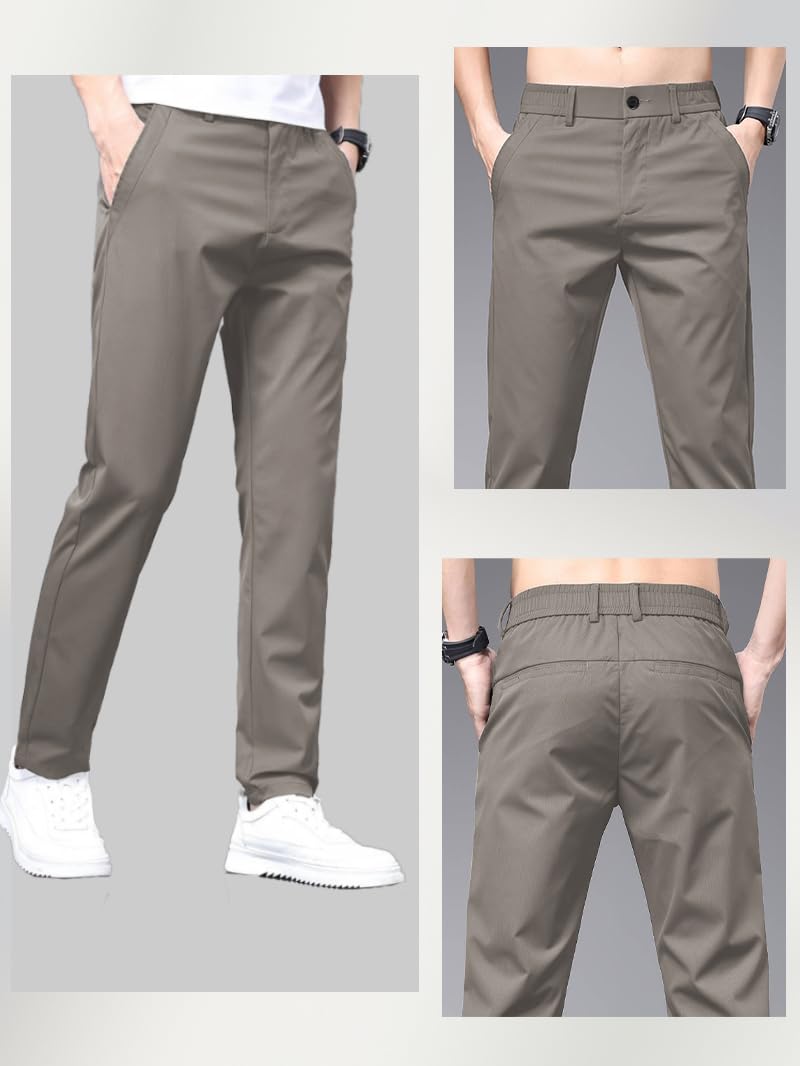 TOPLOT Men's Slim Fit Trousers | Stylish Casual Design | Comfortable Fit Wear | Clean Look Structure | Versatile Styling | Easy Movement Fit | Perfect for Casual & Office Wear (5226_34_Dolphin) - Image 2