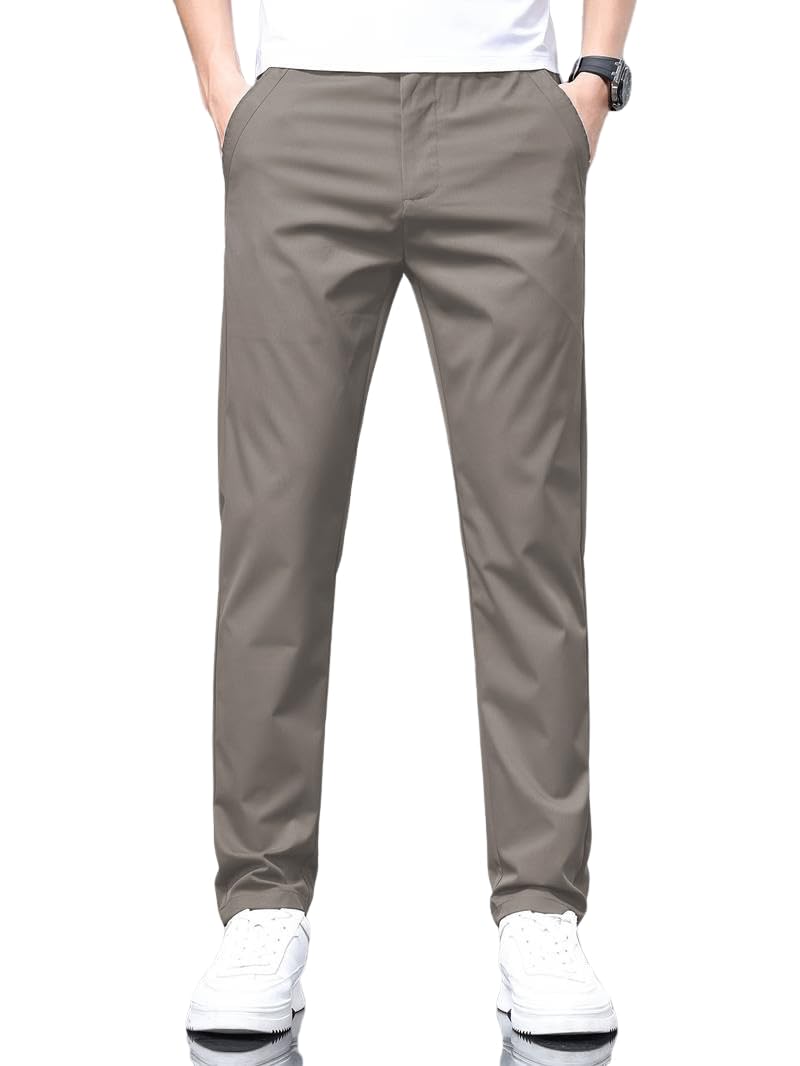 TOPLOT Men's Slim Fit Trousers | Stylish Casual Design | Comfortable Fit Wear | Clean Look Structure | Versatile Styling | Easy Movement Fit | Perfect for Casual & Office Wear (5226_34_Dolphin) - Image 1